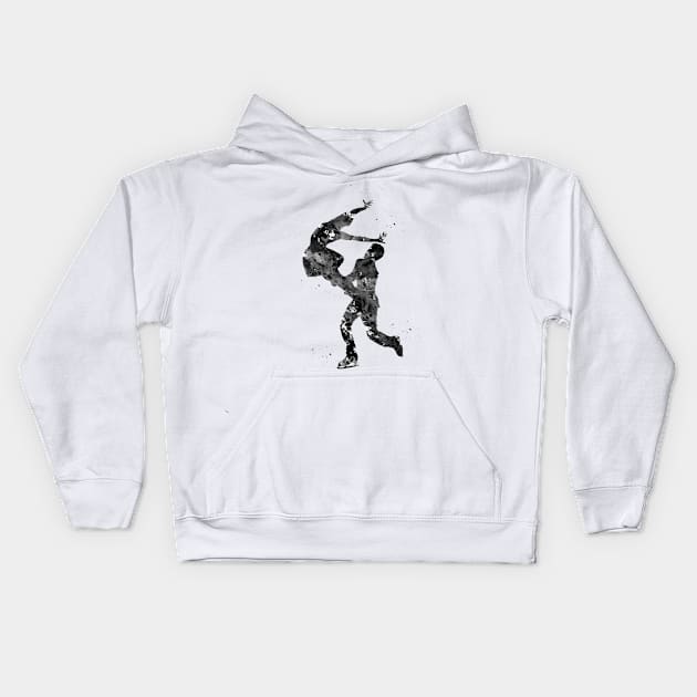 Couple Figure Skating Kids Hoodie by erzebeth